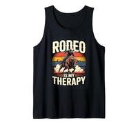 Rodeo is My Therapy Western Cowboy Bull Riding Tank Top