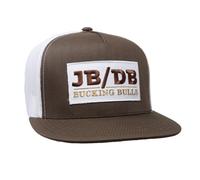 Rodeo Time Dale Brisby JB Mauney JB/DB Bucking Bulls Adjustable Snapback Trucker Hat, Vintage Western Baseball Cap, One Size, Brown/White, One size