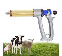 RODIETO Cattle Syringe 25/50ml Semi-Automatic Injector Continuous Injection Gun with Adjustable Dosing for Veterinary Animals and Vaccines (25ml/50ml)