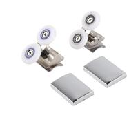 Rodillos para puertas de ducha de aleación de zinc con Parte Doble, ruedas de 26 mm, rueda silenciosa, deslizamiento Suave y silencioso, Ajustable para mamparas de ducha,