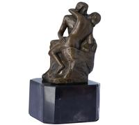 Rodin The Kiss Bronze Sculpture - Handcrafted 6.3IN/16CM Figurine of Iconic Lovers, Romantic Home & Office Decor, for Couples & Art Collectors