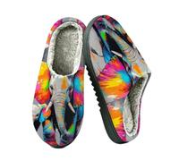 Rodisod Women's Fuzzy Slippers Cosy Memory Foam Indoor Winter House Shoes | Colorful Animal Elephant Cosy Warm Soft House Slippers Slip-On Non-Slip Lightweight Home Bedroom for Women Men