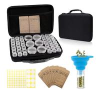 Rodison 48 Slots Seed Storage Box, Seed Storage with 7 Seed Bags, 2 Labels Stickers and Funnel, Seed Box for Vegetable Seeds, Flower Seeds (Seeds Not Included)