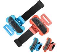 Rodison Wrist Bands for Just Dance 2026 2025 2024 for Switch 2 JoyCon, Adjustable Elastic Strap for Zumba Burn It Up, Two Size (Orange & Blue)