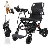 Rodiuiu Electric Wheelchairs for Adults, 25+ Miles Long Travel Range, Foldable Motorized Wheelchair, Portable All-TerrainMotorized Wheelchair for The Elderly Black M