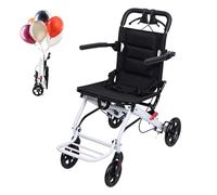 Rodiuiu Rodiuiu Folding Wheelchair, Lightweight Wheelchairs for Adults, 8.2kg, Portable Transit Travel Wheelchair with Adjustable Safety Strap, PU Wheels Suitable for All Terrains, Support up to 91kg