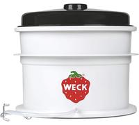 Rodri juice winner combination, juicer attachment for preserving cookers from 35 cm Ø, with lid, juice collecting container made of robust all-plastic, fruit basket with hose set, White