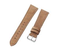 Rodsah 20mm 22mm Soft Suede Leather Watch Strap Vintage Leather Quick Release Watch Bracelet,Brown,20mm