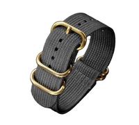 Rodsah 5-Ring Gold Buckle Nylon Watch Band Integrated Woven Canvas Bracelets 18mm - 24mm Sport Watch Wristbands,18mm