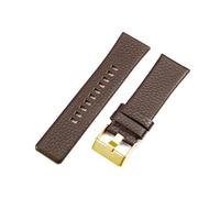 Rodsah Brown Black White Leather Litchi Pattern Watch Band 22mm - 30mm Men's Watch Replacement Accessories,32mm