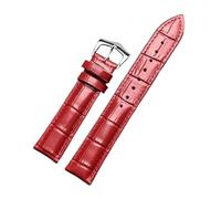 Rodsah Genuine Leather Watch Band 12mm - 26mm Men Women Watch Bracelet Watch Replacement Accessories,Red,16mm