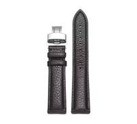 Rodsah Leather Watch Band 13mm - 24mm Litchi Pattern Texture Folding Buckle Strap Men's and Women's Watch Accessories,22mm