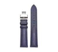 Rodsah Leather Watch Band 13mm - 24mm Litchi Pattern Texture Folding Buckle Strap Men's and Women's Watch Accessories,22mm