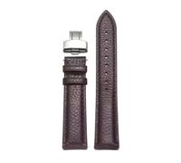 Rodsah Leather Watch Band 13mm - 24mm Litchi Pattern Texture Folding Buckle Strap Men's and Women's Watch Accessories,22mm