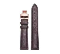Rodsah Leather Watch Band 13mm - 24mm Litchi Pattern Texture Folding Buckle Strap Men's and Women's Watch Accessories,22mm