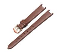 Rodsah Leather Watch Strap 12x8mm / 18x10mm Notched Watch Strap Plain Weave Women's Watch Band,12mm - 8mm