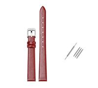 Rodsah Soft Genuine Leather Watch Strap Universal Watch Band 8mm - 24mm for Men Women Waterproof Watch Wristband,Red,8mm