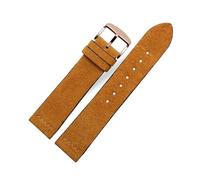 Rodsah Suede Genuine Leather Watch Bracelet 18/20/22mm Soft Army Green/Brown/Khaki Watch Strap Pin Buckle Watchband,22mm