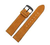 Rodsah Suede Genuine Leather Watch Bracelet 18/20/22mm Soft Army Green/Brown/Khaki Watch Strap Pin Buckle Watchband,20mm