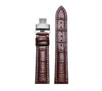 Rodsah Vintage Leather Watch Band Strap 17-24mm Men's Watch Accessories with Stainless Steel Butterfly Buckle,22mm