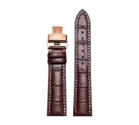 Rodsah Vintage Leather Watch Band Strap 17-24mm Men's Watch Accessories with Stainless Steel Butterfly Buckle,17mm
