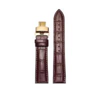Rodsah Vintage Leather Watch Band Strap 17-24mm Men's Watch Accessories with Stainless Steel Butterfly Buckle,23mm