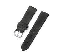 Rodsah Vintage Suede Leather Watch Band - 18mm to 24mm - Quick Release Replacement Strap,Black,19mm