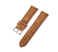 Rodsah Vintage Suede Leather Watch Band - 18mm to 24mm - Quick Release Replacement Strap,Brown,19mm