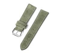 Rodsah Vintage Suede Leather Watch Band - 18mm to 24mm - Quick Release Replacement Strap,Green,20mm