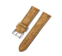 Rodsah Vintage Suede Leather Watch Strap 18mm - 24mm Handmade Watchband Universal Replacement Wristband,18mm - Gold Buckle
