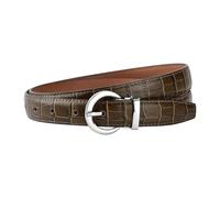Rodsah Women's Genuine Leather Belt 2.3cm Width Crocodile Pattern Waist Belt for Jeans,Brown,110x2.3cm