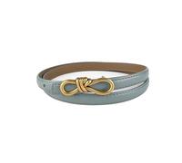 Rodsah Women's Vintage Thin Leather Belt 1.4cm for Jeans and Dresses,Light Blue,105x1.4cm