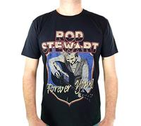 Rodstewart Mens Black T Shirt Forever Crest Official