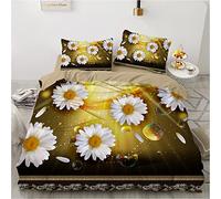Rodths Daisy Bedding Single Duvet Cover Set 2 pcs, Easy Care Soft Brushed Microfibre Quilt Covers with Zipper Closure, 1 Pillowcase