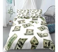 Rodths Double Duvet Cover Set 3 pcs, Dollar Bedding, Easy Care Soft Brushed Microfibre Quilt Covers with Zipper Closure, 2 Pillowcases