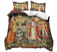 Rodths Double Duvet Cover Set 3 pcs Kings Arthur Bedding, Easy Care Soft Brushed Microfibre Quilt Covers with Zipper Closure, 2 Pillowcases