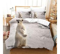Rodths Duvet Cover Queen Size Sets 3 pcs, Polar Bears Bedding, Easy Care Soft Brushed Microfibre Quilt Covers with Zipper Closure, 2 Pillowcases