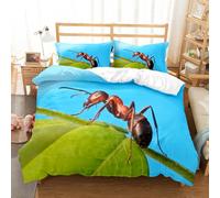 Rodths Single Duvet Cover Set 2 pcs Ants Bedding, Easy Care Soft Brushed Microfibre Quilt Covers with Zipper Closure, 1 Pillowcase