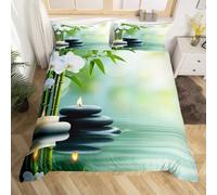 Rodths Zen Duvet Cover Queen Size Sets 3 pcs, Easy Care Soft Brushed Microfibre Quilt Covers with Zipper Closure, 2 Pillowcases