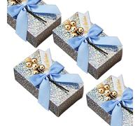 Rodvanvo 20PCS Holographic Gift Box Bow Tree Fruit Decorative Candy Box Birthday, Wedding Party Supplies Square Gift Boxes For Candies (Holographic Polka Dot Small)