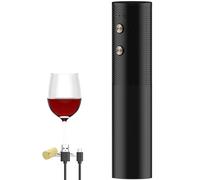 RoDzj Electric Wine Bottle Opener Rechargeable Automatic Corkscrew Remover Cordless Bottle Opener for Home, Bars, Gifts for Wine Lovers (Black)