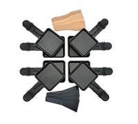 RoDzj Raclette Pans 8 Pieces Raclette Pans Replacement with Non-Stick Coating and 8 Raclette Scrapers, Universal Suitable for Most Raclette Grills