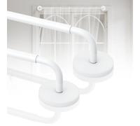 Rodzwin 2 Pack Magnetic Curtain Rods for Metal Door, Adjustable 18 to 30 Inch Rod for Cafe Doors, 3/8 Inch Diameter Magnet Rods Appliances for French Door Window Cafe(White, 2Pack)