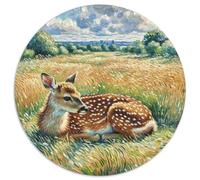 Roe Deer 1000 Piece Jigsaws Animal Round Puzzles for Adults And Kids Modern Unique Challenge Games Scene Creative 1000pcs (67.5x67.5cm)