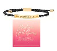Roe Dolph Badass Squad Bracelet for Women, Adjustable Pull Chain with Inspirational Message, Empowering Cuff Bangle Gift for Her, L, Zinc, no gemstone