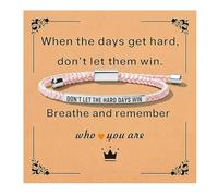 Roe Dolph Dont Let the Hard Days Win Bracelet Remember Who the F You Are Bracelet Inspirational Bracelets Encouragement Inspirational Gifts for Women Trendy, L, Stainless Steel, no gemstone