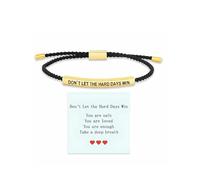 Roe Dolph God is in Control/Dont let The Hard Days Win Bracelet Inspirational Gifts for Women Adjustable Braided Tube Motivational Christmas Birthday Jewelry Gifts for Best Friends, L, Alloy, no