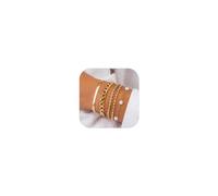 Roe Dolph Gold Bracelet Stack Gold Chunky Bracelets Stackable Chain Link Rhinestone Tennis Pearl Jewelry Trendy Stuff for Women, adjustable, Alloy Steel, no gemstone