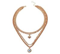 Roe Dolph Gold Layered Necklace for Women Evil Eye Pendant Necklace Chunky Gold Chain Necklace Paperclip Chain Necklace Layered Chain Necklace Jewelry Gift, Metal, No Gemstone