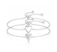 Roe Dolph Heart Bracelet Mother Daughter Bracelets Matching Bracelets for Mom and Daughter Valentines Day Gifts for Her, Alloy, no gemstone